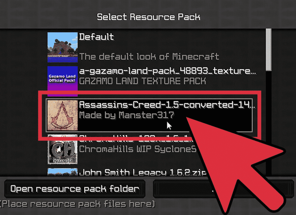 reopen the resource packs menu minecraft