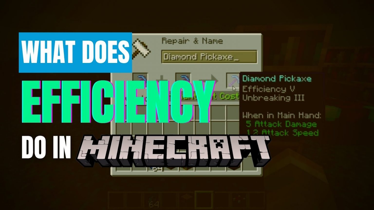 what does efficiency do in minecraft