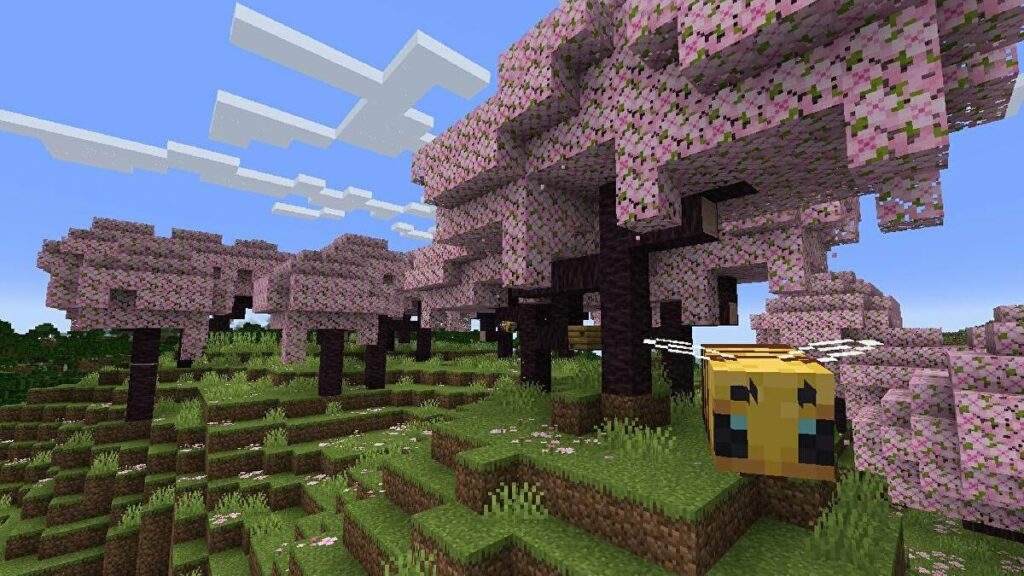 Cherry blossoms in Minecraft 1.20