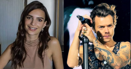 Emily Ratajkowski kissing harry styles