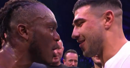 KSI and Joe Fournier exchange words