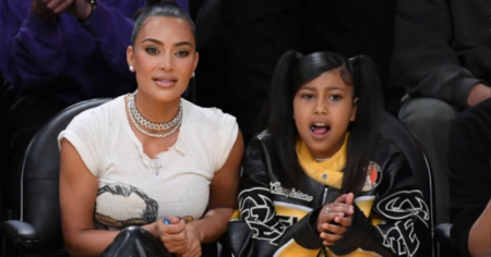 Kim Kardashian and North West cheer on Tristan