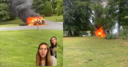 Students’ Car Bursts into Flames on the Way to Graduation Students go viral as car bursts into flames during drive to graduation