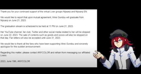 Nijisanji Vtuber Mirei Gundo to Depart Agency Following Baseball Comment Controversy Mirei Gundo to Depart Agency