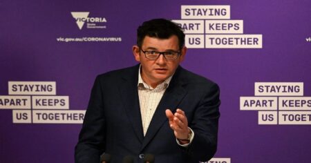 Victoria Australia Premier Dan Andrews in a Press Conference