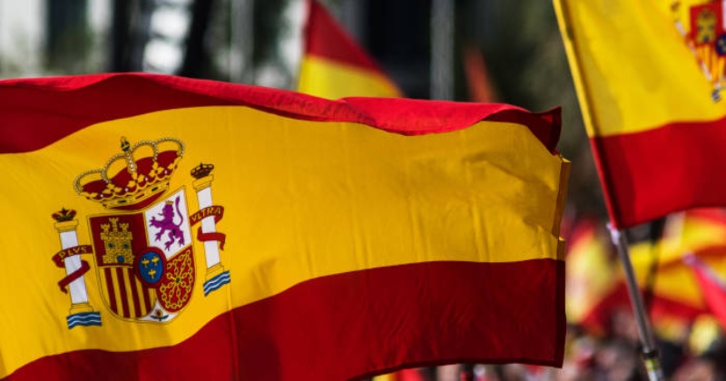 Spain National Flag Waving